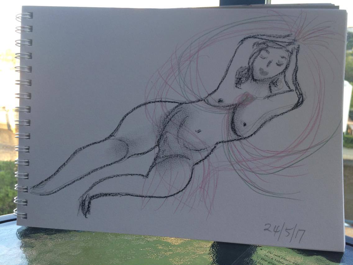 Allisons nude reclining in Bris 24-5-17