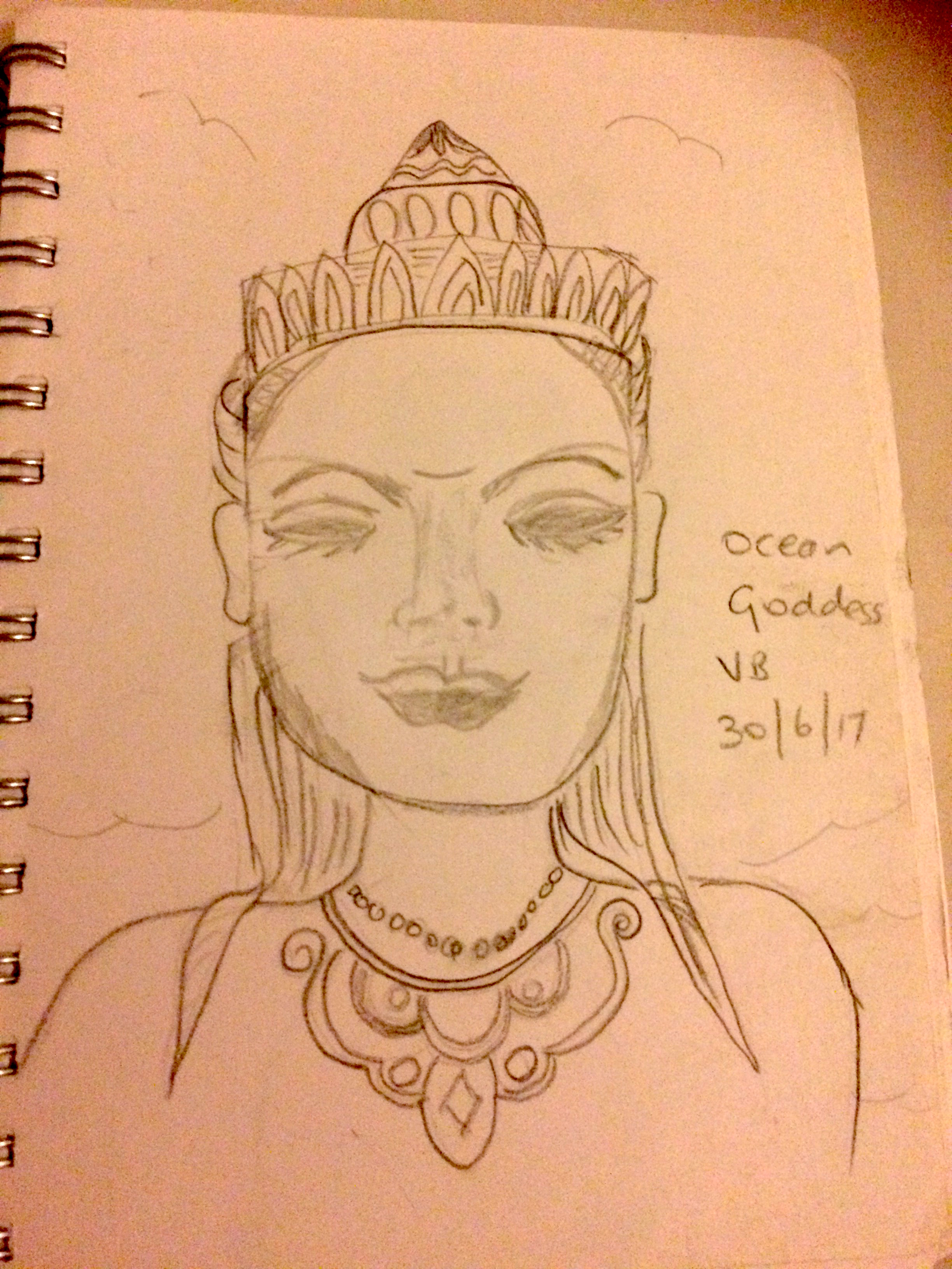 drawing ocean goddess