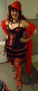 Crystal Fire with hat at burlesque ball 2011